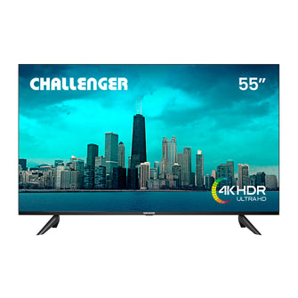 Televisor Challenger 55 Pulgadas Smart Google TV, Color Negro