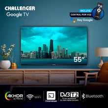 Televisor Challenger 55 Pulgadas Smart Google TV, Color Negro