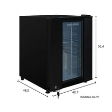 Minibar 49 Lts Puerta De Vidrio Iluminación LED, Negro