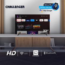Televisor Challenger 32 Pulgadas Smart Google TV TG81, Color Negro