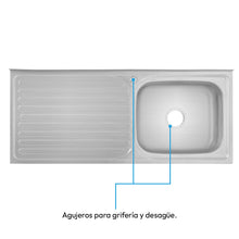 Mesón Poceta Challenger Derecho, 1,20/POC, Acero Inoxidable