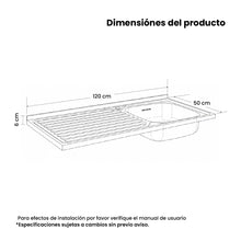 Mesón Poceta Challenger Derecho, 1,20/POC, Acero Inoxidable