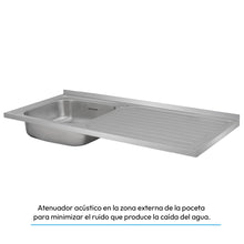 Mesón Poceta Challenger Izquiero, 1,20/POC, Acero Inoxidable