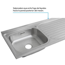 Mesón Poceta Challenger Izquiero, 1,20/POC, Acero Inoxidable