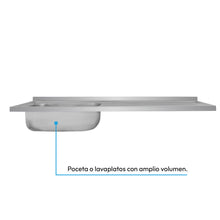 Mesón Poceta Challenger Izquiero, 1,20/POC, Acero Inoxidable
