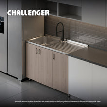 Mesón Poceta Challenger Izquiero, 1,20/POC, Acero Inoxidable