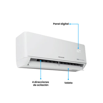 Combo Aire Acondicionado Challenger Inverter 12000 Btu 220V + Minibar CR 051, Color Blanco y Gris