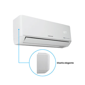 Combo Aire Acondicionado Challenger Inverter 12000 Btu 220V + Minibar CR 051, Color Blanco y Gris