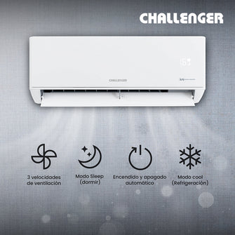 Combo Aire Acondicionado Challenger Inverter 12000 Btu 220V + Minibar CR 051, Color Blanco y Gris