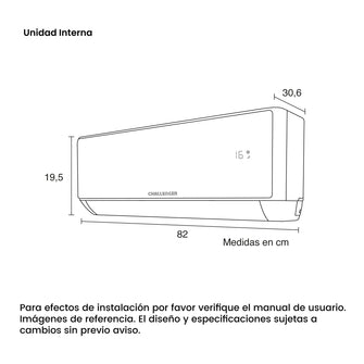Combo Aire Acondicionado Challenger Inverter 12000 Btu 220V + Minibar CR 051, Color Blanco y Gris
