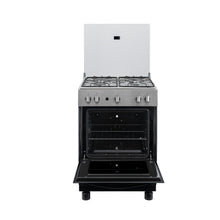 Estufa De Piso 60 cm a Gas Natural Con Horno En Acero inox, Negro