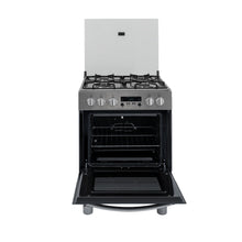 Estufa De Piso a Gas Natural Con Horno, Acero inox, Negro