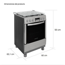 Estufa De Piso a Gas Propano Y Horno En Acero inox, Negro