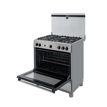 Estufa De Piso 76 cm a Gas Natural Con Horno En Acero inox, Negro