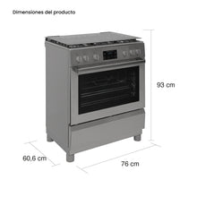 Estufa De Piso a Gas Natural Con Horno En Acero inox, Negro
