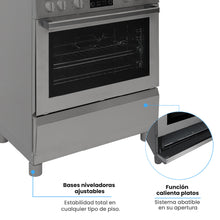 Estufa De Piso a Gas Natural Con Horno En Acero inox, Negro