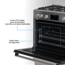 Estufa De Piso a Gas Propano Con Horno En Acero inox, Negro