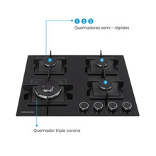 Estufa De Empotrar Challenger Aura Gas Natural, Negro
