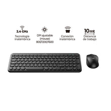Combo Mouse Y Teclado Inalámbrico Negro