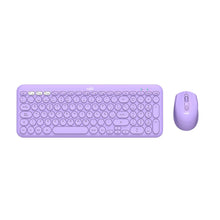 Combo Mouse Y Teclado Inalámbrico Morado