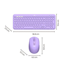 Combo Mouse Y Teclado Inalámbrico Morado