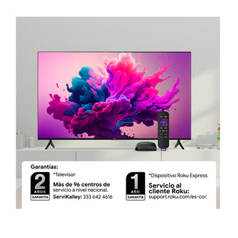 Televisor KALLEY 55 Pulgadas SB300, Incluye GRATIS Roku Express