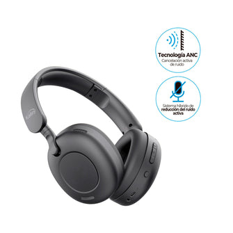 Audífonos De Diadema Kalley Inalámbricos Bluetooth Over Ear K-An2 Cancelación De Ruido, Negro