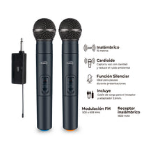 Kit X2 Micrófonos Inalámbricos Kalley K-Kmi, Negro