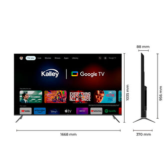 Televisor Kalley 70" Pulgadas, GTV - QLED - 4K - UHD, Color Negro
