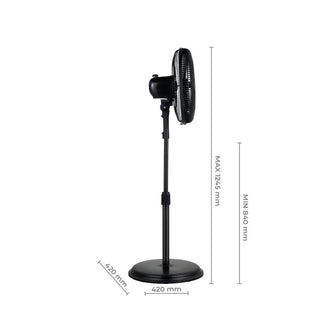 Ventilador De Piso Kalley 14 Pulgadas K-V3N, Color Negro