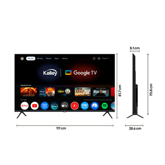 Televisor Kalley 50 Pulgadas, Color Negro, 50G305 4K Uhd Max Led Smart Tv Google