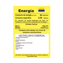 Nevera Vitrina Kalley Vtr 211lt Ksch211, Blanco