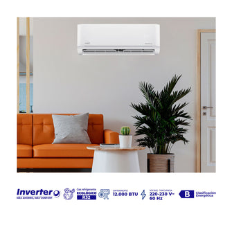 Aire acondicionado KALLEY 12.000BTU Tipo Split Inverter 220V K-A12B Blanco