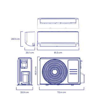 Aire acondicionado KALLEY 12.000BTU Tipo Split Inverter 115V K-A12D Blanco