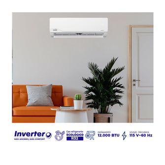 Aire acondicionado KALLEY 12.000BTU Tipo Split Inverter 115V K-A12D Blanco