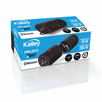 Parlante 2 En 1 Kalley Bluetooth 20W, Negro