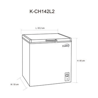 Congelador horizontal KalleyDual 142 Litros K-CH142L2 Blanco