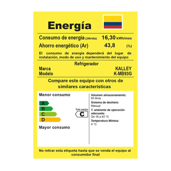 Minibar Kalley F 93L K-MB93G"G