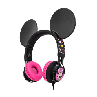 Audífonos De Diadema Kalley Alámbricos On Ear Minnie Mouse De Disney, Negro Y Rosado