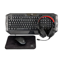 Combo Kalley Teclado, Mouse, Audífonos Y Padmouse Gaming, Negro