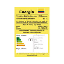 Estufa De Empotrar Challenger 65cms 4 Puestos Gas Natural, Negro