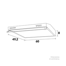 Campana Horizontal Negra 3 Velocidades 60 Cm CX 4300
