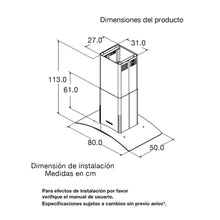 Campana Peninsula Acero Tipo Cristal 80 Cm 3 Velocidades