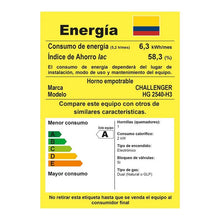 Horno Empotrar a Gas Natural 52lts 60cm 120V Challenger Hg2540