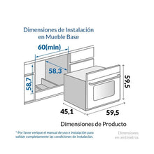 Horno Empotrar Eléctrico 60cm 52lts 120V Challenger He2502