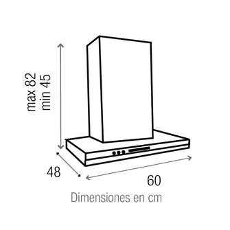 Campana Peninsula Cristal 60 Cm 3 Velocidades CX 4960