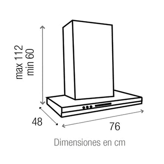 Campana Peninsula Acero Tipo Cristal 76 Cm 3 Velocidades