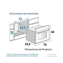 Horno Empotrar Eléctrico 76cm 68lts 220V Challenger He9761
