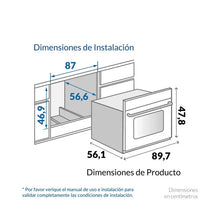 Horno Empotrar Eléctrico 90cm 87lts 220V Challenger He9906