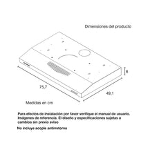 Campana Horizontal Acero Inoxidable 3 Velocidades 76 Cm CX 4572 INOX